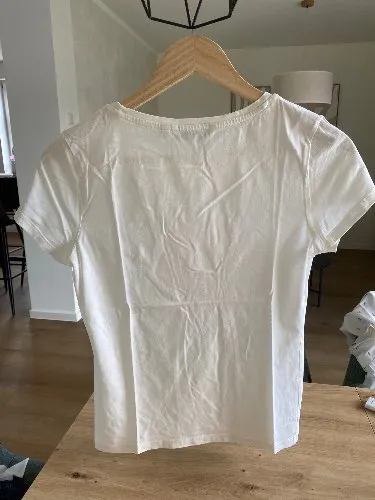 TOM TAILOR Damen T-Shirt Gr. 36/S Weiß mit Schriftzug