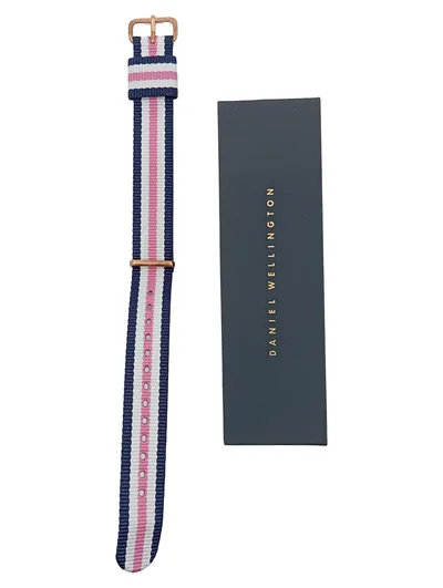 DANIEL WELLINGTON Damen Uhrenarmband Stoff Mehrfarbig Gestreift 19mm