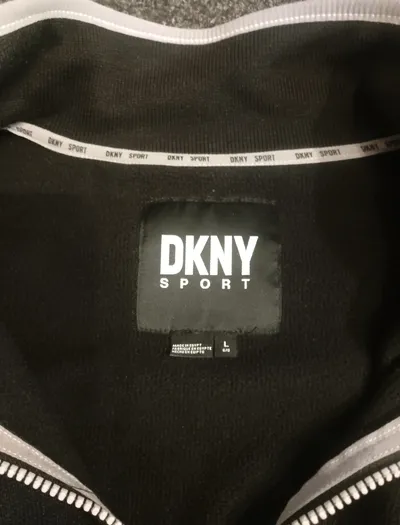 DKNY Sport Damen Sweatshirt Cropped Half-Zip Schwarz Gr. L
