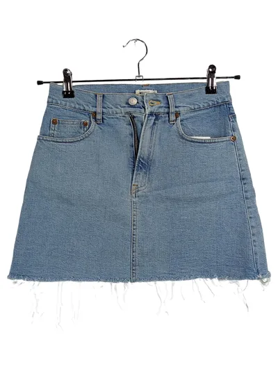 Melville Jeansrock Damen Gr. 38 Blau Minirock Fransen Denim