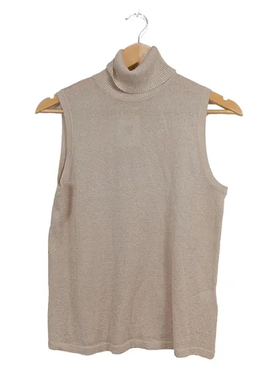 minus Damen Pullunder Rollkragen Beige Gr. 38/M Elegant ärmellos