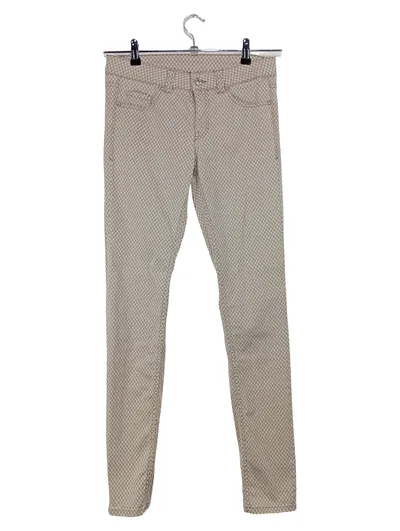 SIENNA Damen Stoffhose Gr. W29/38/M Beige Grafisch Casual Modern