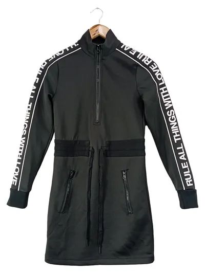PAM & GELA Sportkleid Damen Schwarz Gr. 36/S Modern Casual Reißverschluss