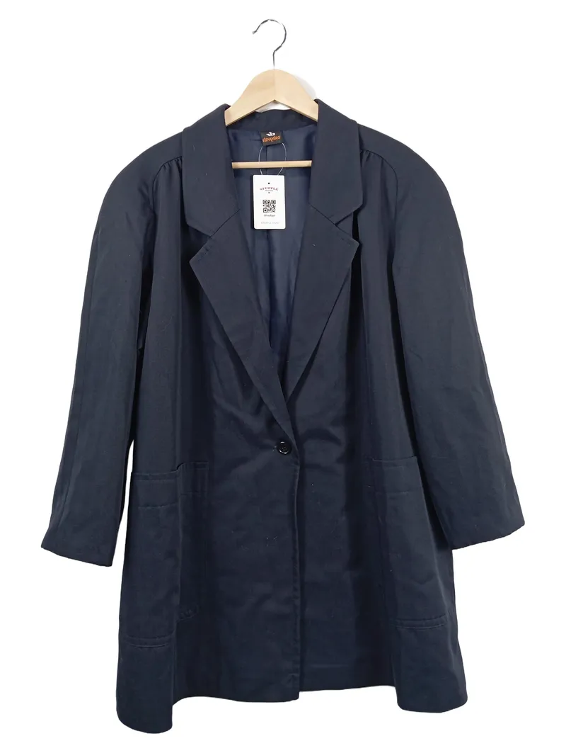 ELENA MIRò Damen Klassischer Mantel Gr. 40/L Blau Elegant Business 1