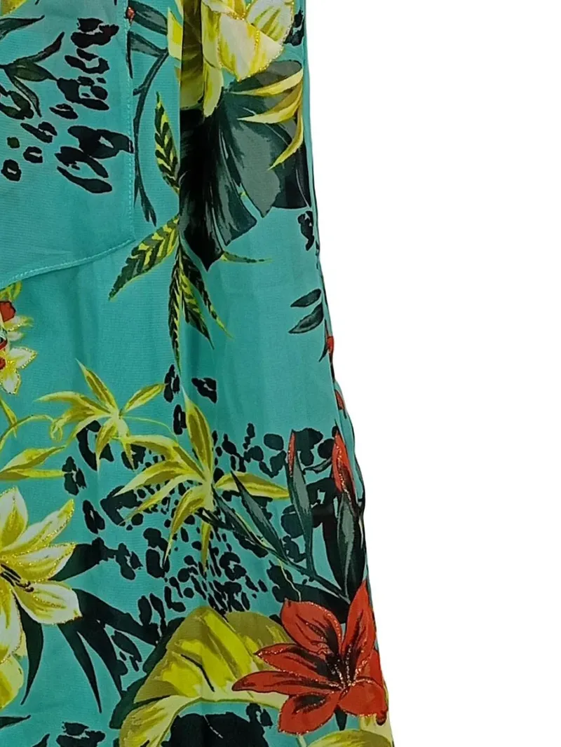 Billie & Blossom Kleid Damen Sommerkleid Blumenmuster Türkis Gr. 36;S Petite 2