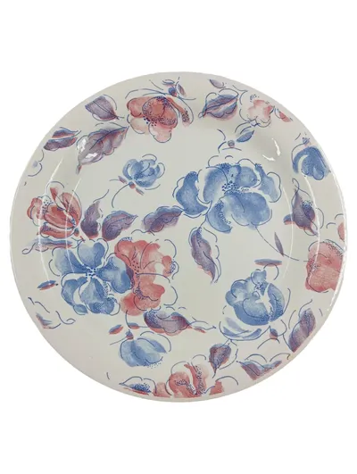 EIT ENGLAND Frühstücksteller Vintage Blumen Mehrfarbig Keramik Teller