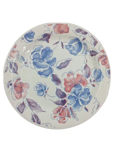 EIT ENGLAND Frühstücksteller Porzellan Vintage Blumenmuster Mehrfarbig 20 cm