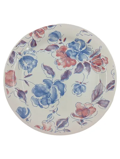 EIT ENGLAND Frühstücksteller Vintage Blumenmuster Mehrfarbig 20 cm Keramik