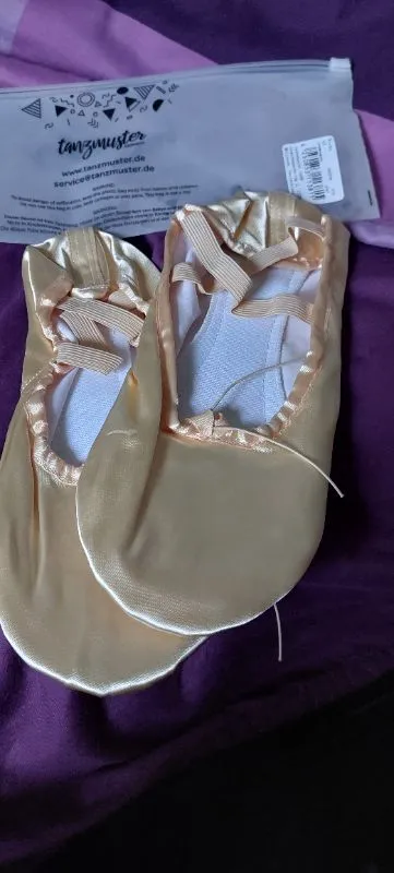 tanzmuster Ballettschläppchen Damen Satin Rosa Gr. 42 Ballettschuhe