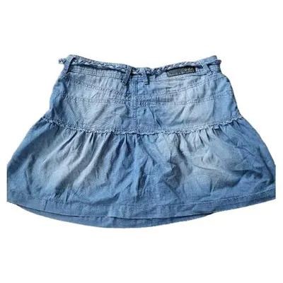 edc by Esprit Jeansrock Damen Gr. 40 Blau Minirock Rüschen Casual