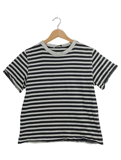 Pigalle T-Shirt Damen Gr. S Gestreift Schwarz Grau Baumwolle