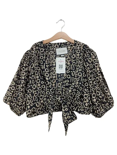 ALEXIS Damen Bluse 34/XS Schwarz Abstrakt Muster Casual Modern