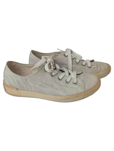GABOR Damen Sneaker low Gr. 37 Grau Leder Casual Komfortabel Freizeitschuh