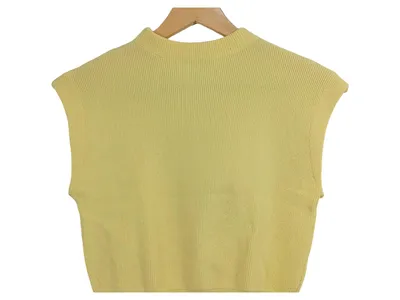 LUC-CE Damen Pullunder Strickweste Gelb Gr. M bis L Modern