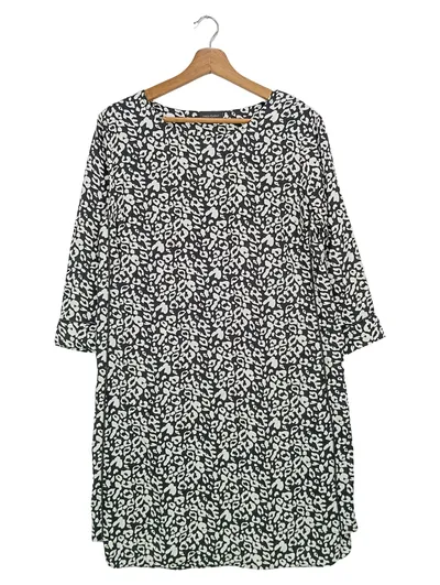 FREEQUENT Blusenkleid Damen 36/S Mehrfarbig Tierdruck Tunikakleid