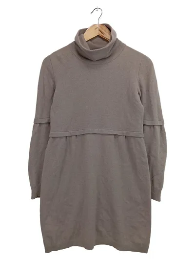 FABIANA FILIPPI Damen Freizeitkleid Gr. 38/M Braun Rollkragen Wolle Kaschmir