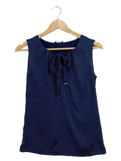 ORSAY Damen Bluse Shirt Ärmellos Polka Dot Blau Einheitsgröße Casual