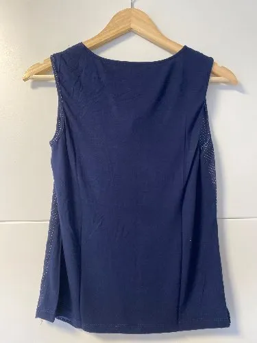 ORSAY Damen Bluse Shirt Ärmellos Polka Dot Blau Einheitsgröße Casual