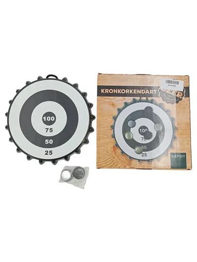 DEPOT Kronkorken Dartscheibe Zielspielzeug Schwarz Metall Kunststoff Ø 24cm