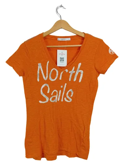 North Sails Damen T-Shirt Orange Gr. 36/S Baumwolle V-Ausschnitt