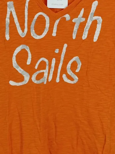 North Sails Damen T-Shirt Orange Gr. 36/S Baumwolle V-Ausschnitt