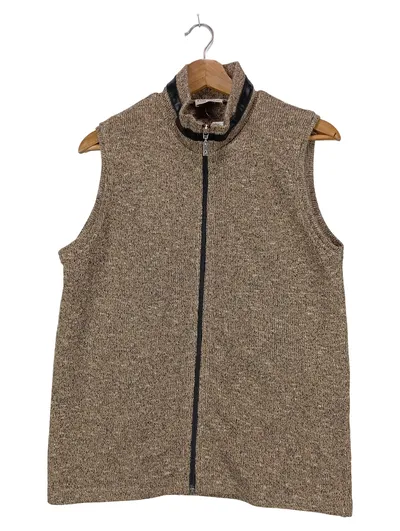VIA APPIA Leichte Weste Damen Gr. 40/M Casual Strick Braun Reißverschluss