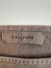 Calliope Damen Top Gr. M Beige Baumwolle Cropped Raffung 4