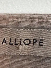 Calliope Damen Top Gr. M Beige Baumwolle Cropped Raffung 5