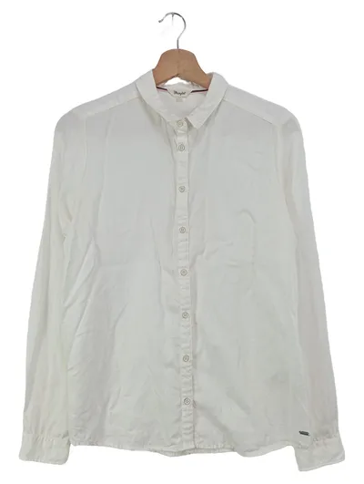 WRANGLER Damen Bluse 34/XS Weiß Klassisch Elegant Lyocell Langarm