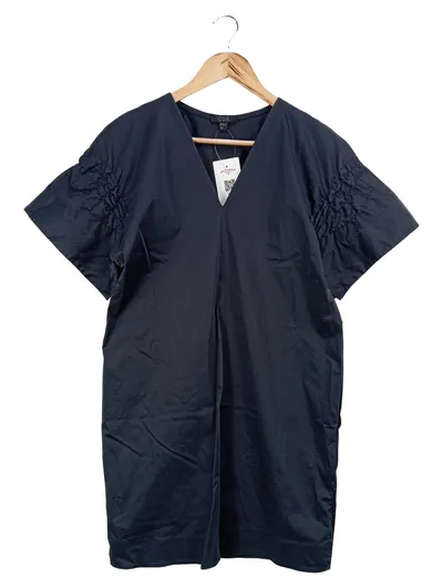 COS Damen Blusenkleid Tunikakleid Gr. 36/S Blau Baumwolle Elegant Minimalistisch