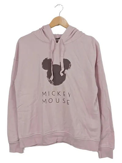 Disney Hoodie Kapuzenpullover Damen Gr. 36 Pink Mickey Mouse Logo Baumwolle