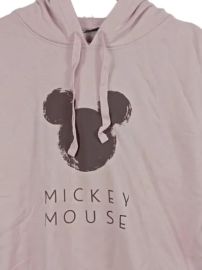 Disney Hoodie Kapuzenpullover Damen Gr. 36 Pink Mickey Mouse Logo Baumwolle
