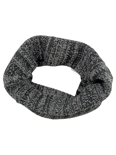TOM TAILOR Herren Loop Schal Grau Meliert Strickmuster Freizeit