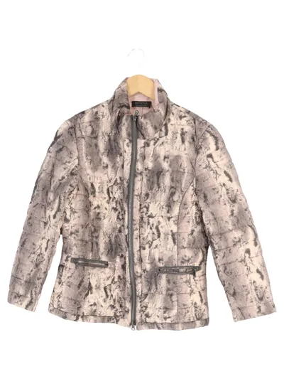 APANAGE Damen Steppjacke Gr. 38/M Beige Tierdruck Casual