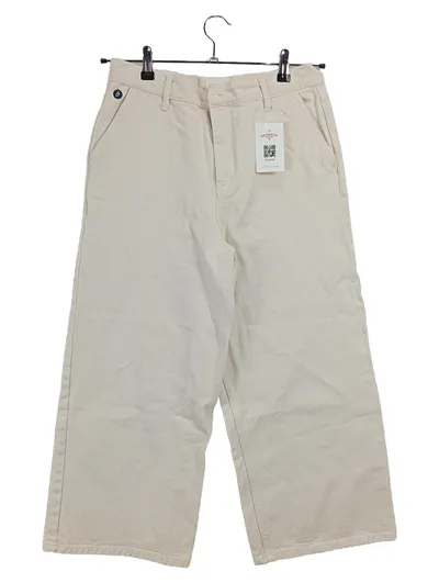 BRAVA FABRICS Stoffhose Herren W28 Beige Baumwolle Wide Leg Casual