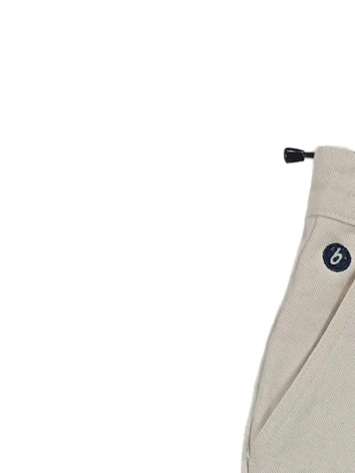 BRAVA FABRICS Stoffhose Herren W28 Beige Baumwolle Wide Leg Casual 3