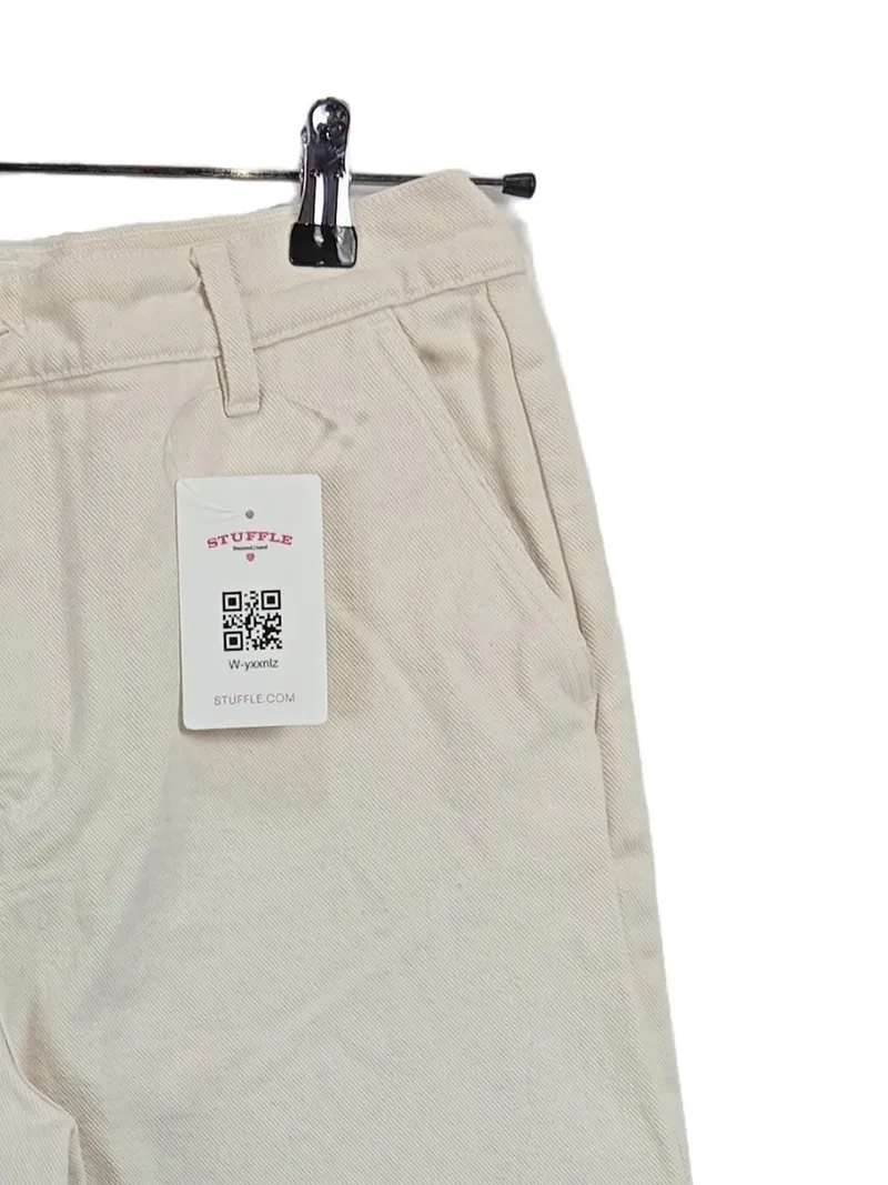 BRAVA FABRICS Stoffhose Herren W28 Beige Baumwolle Wide Leg Casual 4