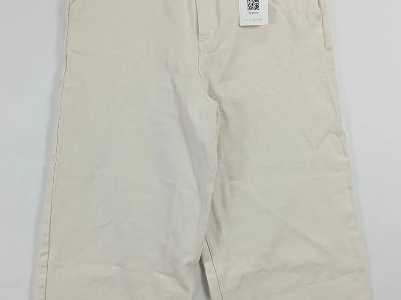 BRAVA FABRICS Stoffhose Herren W28 Beige Baumwolle Wide Leg Casual 5