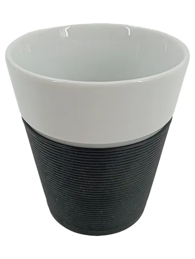 BODUM Kaffeebecher Modern Schwarz Porzellan Gummi Tasse Becher