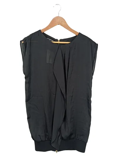 BY MALENE BIRGER Festliches Kleid Ärmellos Raffungen Schwarz Gr. 32 XXS