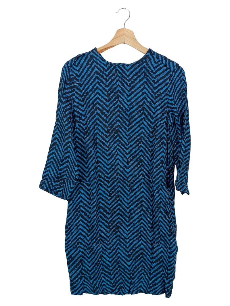 BY MALENE BIRGER Blusenkleid Damen 36/S Blau Grafisch Elegant Viskose 1