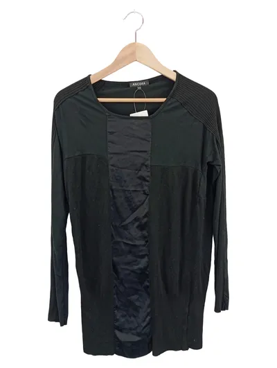 ANCORA Damen Langarmshirt Gr. 34/XS Schwarz Viskose Casual Elegant