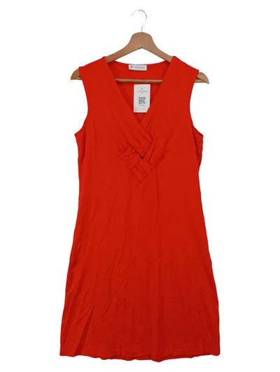 CHRISTA PROBST Freizeitkleid Damen Rot Gr. 38 M Midikleid Viskose Elegant
