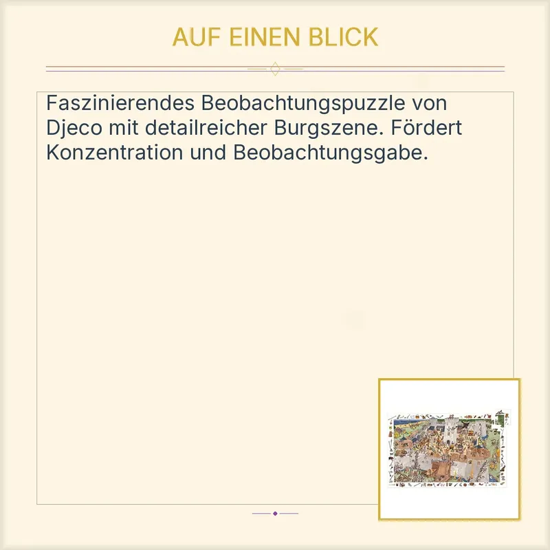 Djeco Wimmelpuzzle Mittelalter Burg Ritter 100 Teile Beobachtungspuzzle 1