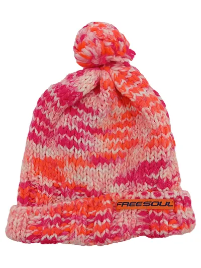 FREESOUL Damen Mütze Bommelmütze Strickmütze Mehrfarbig Casual Winter