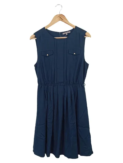 MINT&BERRY Damen Freizeitkleid Gr. 40/L Blau Klassisch Elegant ärmellos