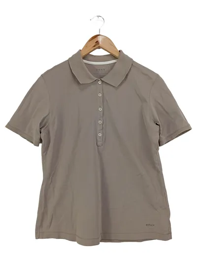 BRAX Damen Poloshirt Gr. 40/M Braun Casual Klassisch
