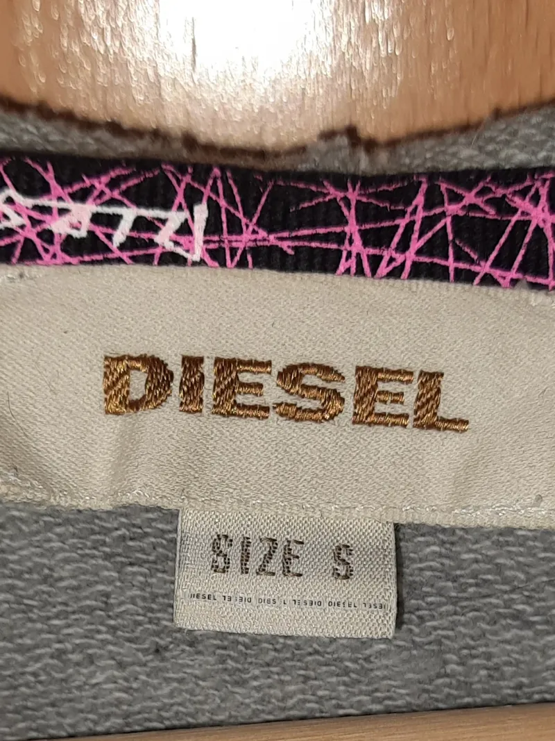 Diesel Sweatjacke Weste Kapuze Damen Grau Gr. 36;S Scuba Attack Print Baumwolle 6