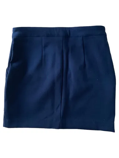 ONLY Damen Rock Minirock Gr. 34 XS Blau Reißverschluss Taschen Casual Basic