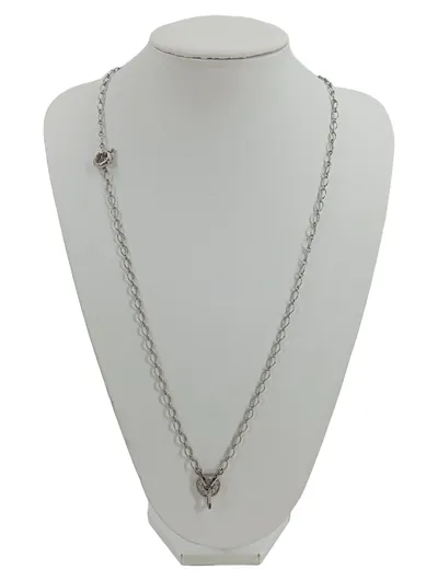 DYRBERG KERN Halskette mit Anhänger Silber Elegant Strasssteine Damen 75cm